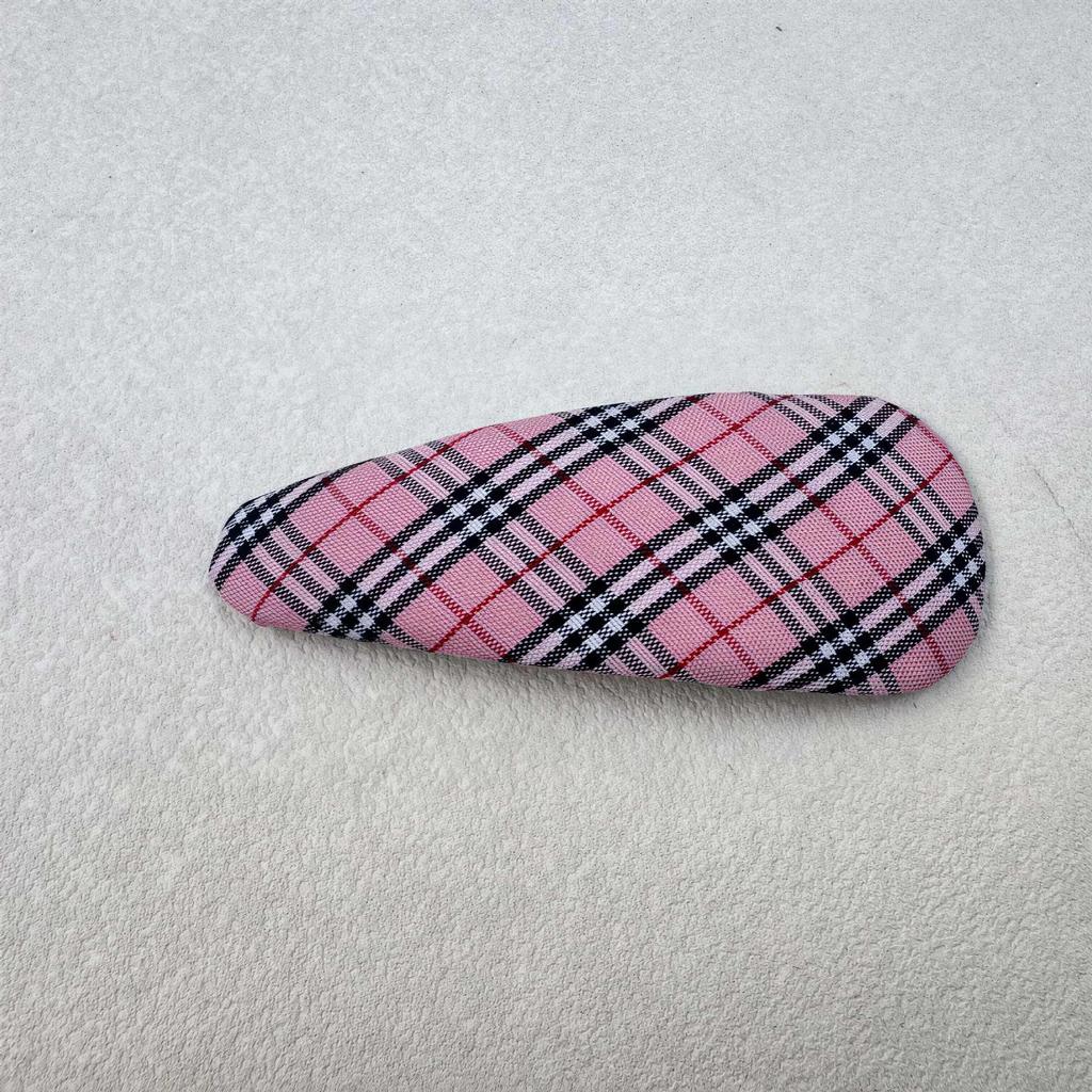Korean Plaid Water Drop Hair Clip - High-End Exquisite Side Clip for Children