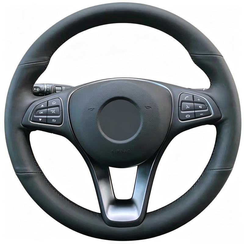 Car Steering Wheel Cover for Mercedes Benz W176 W246 W205 C117 C218 X218 W213 X156 X253 W166 X166 EQV W447 Hand Stitched Leather