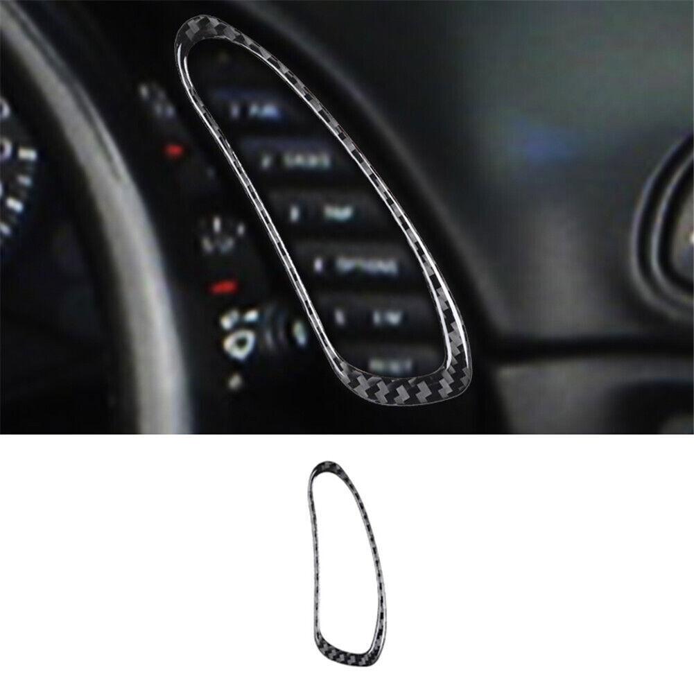 1X For Chevrolet Corvette C5 Carbon Fiber Dash Button Frame Console Cover Trim