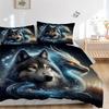 3pcs Galactic Wolf Dragon Print Cover Set Ultra Soft, Breathable, and Comfortable Bedding with Stylish Design for Bedroom and Guest Room Decor