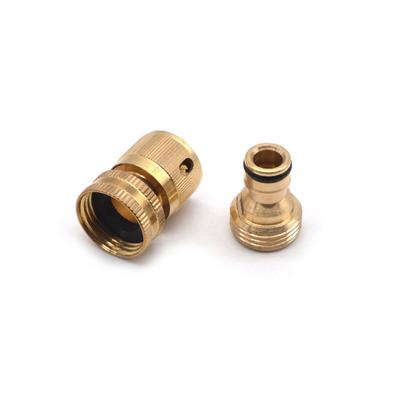 Heavy Duty Water Hose Quick Connect Fittings Brass 3/4 Inch Garden Hoses Connectors Rust-Resistant DIY Replacement