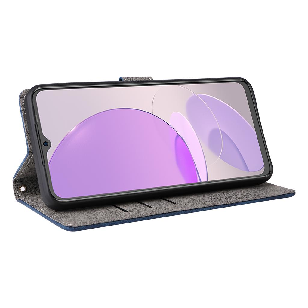 PU Lederhülle für itel S23 S665L, Ständer RFID-Blockierendes Portemonnaie Vollständiger Schutz Handyhülle mit Riemen