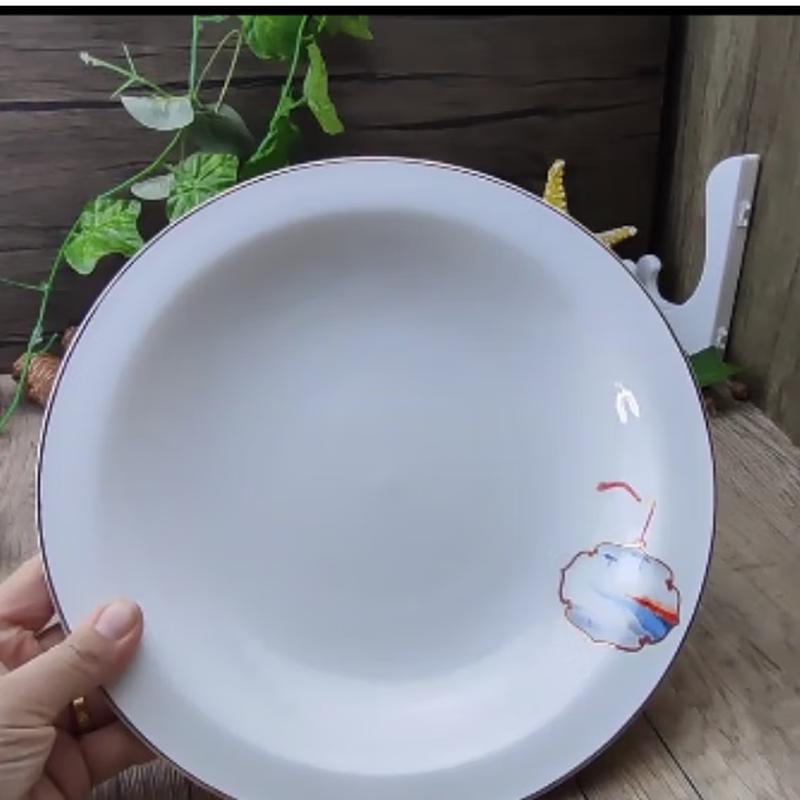 Tai Shun 'Thousand Miles of Rivers' Ceramic Footed Plate - Set of 2