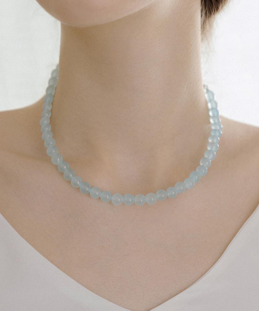 Has Hld012 Blue Jade Bead Necklace
