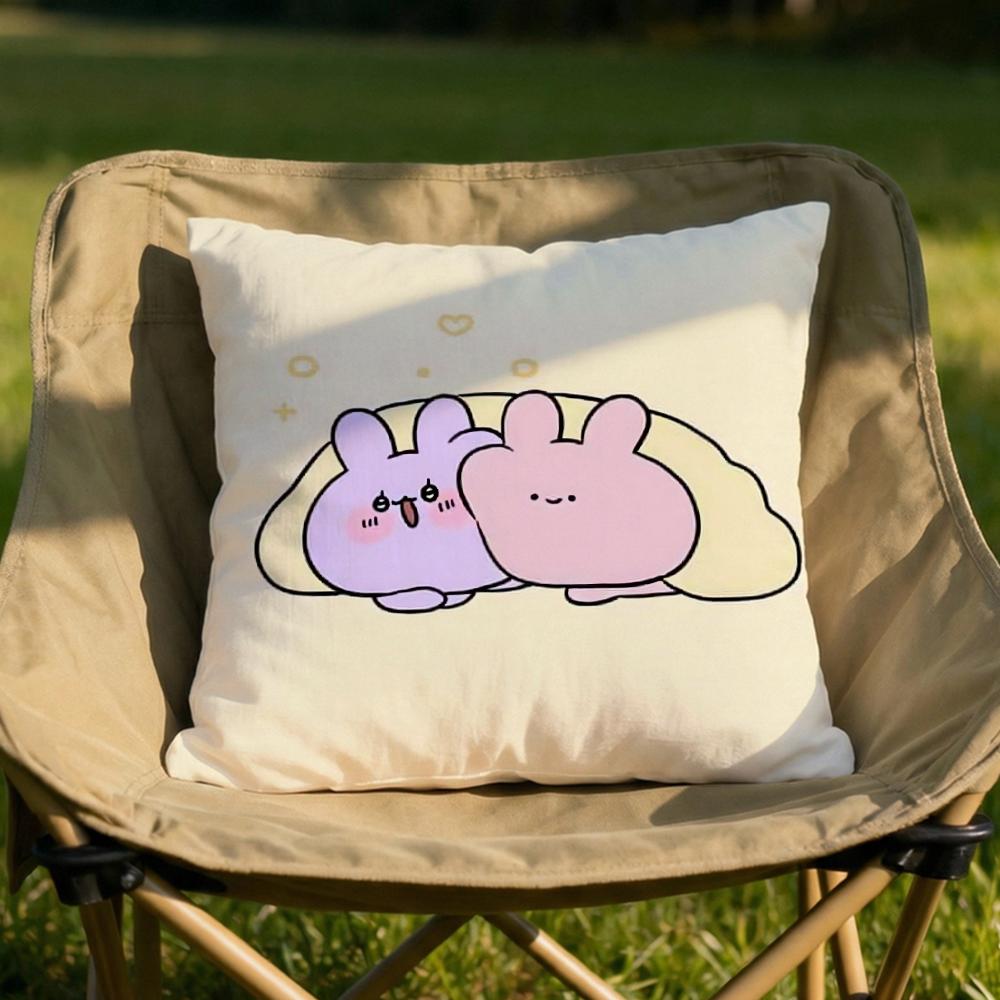 AAsamimichan Cute Bunny Cushion Cover Soft Reversible  Durable Pillow Cover  MultiScene Use for Home  Car Daily Comfort