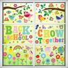 Statische Aufkleber für die Schulsaison, Cartoon-Vögel, Schreibwaren-Aufkleber, Dekorative Tür- und Fensterscheiben, Statische Aufkleber