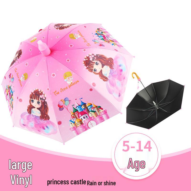 Automatic Dual-Use Kids' Umbrellas - Princess Design for School and Kindergarten