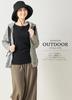 901 Made in Japan Merino Wool Ribbed Long Sleeve Cut and Sew Crew Neck [SPAN] T-Shirt Women's (LL, A-Off)