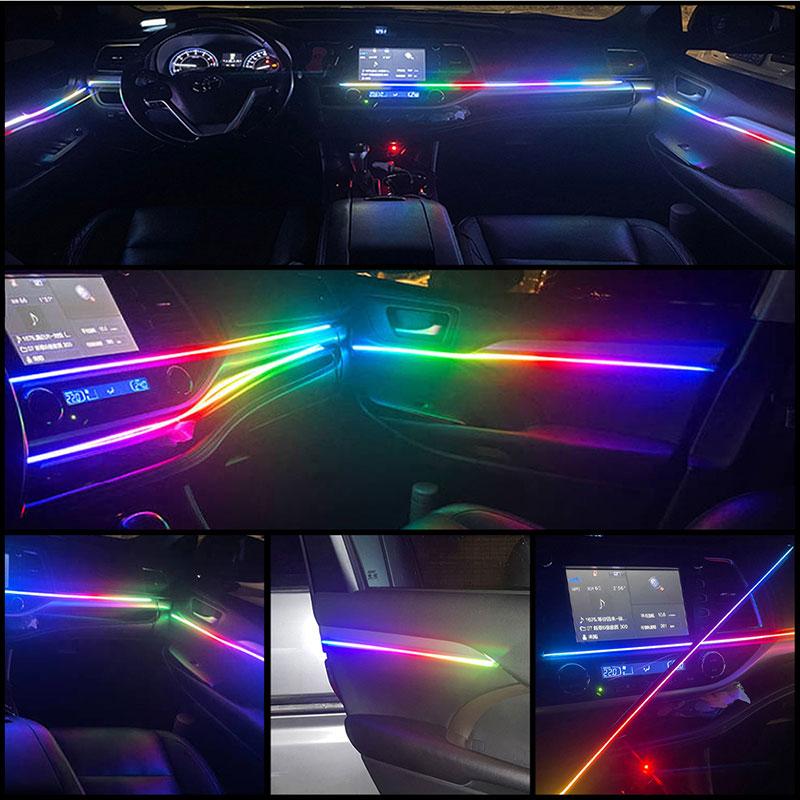 22in1 Symphony Streamer  Car Ambient Lights  Full Color Universal LED Interior Hidden Acrylic Strip Symphony Atmosphere Lamp