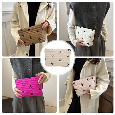 Fashionable Cosmetic Storage Pouch Feminine Bowknot Designs Cosmetic Organizers Storage Bag For Everyday Essentials