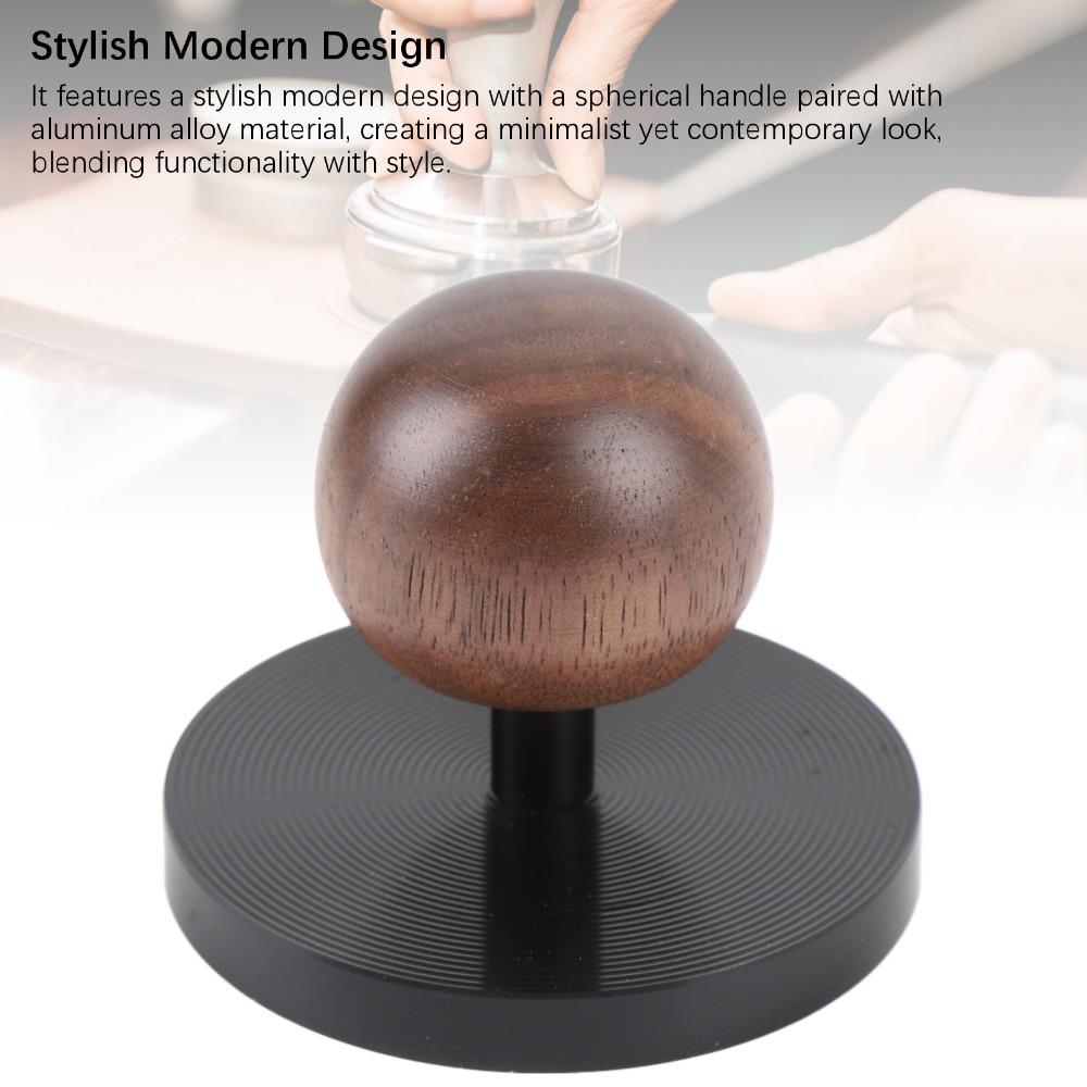 Spherical Wooden Handle Coffee Hammer Aluminum Alloy Coffee Press Tool Coffee Making