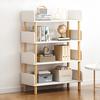 4-Tier Wooden Open Bookcase Multi-Layer Storage Reading Display Shelf Display Bookshelf with Top Edge and Solid Wood Frame for Home Office