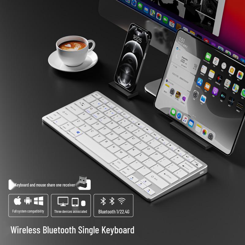 Thin Dual-Mode Wireless Bluetooth Keyboard & Mouse Set for MacBook, Laptop, Phone, iMac