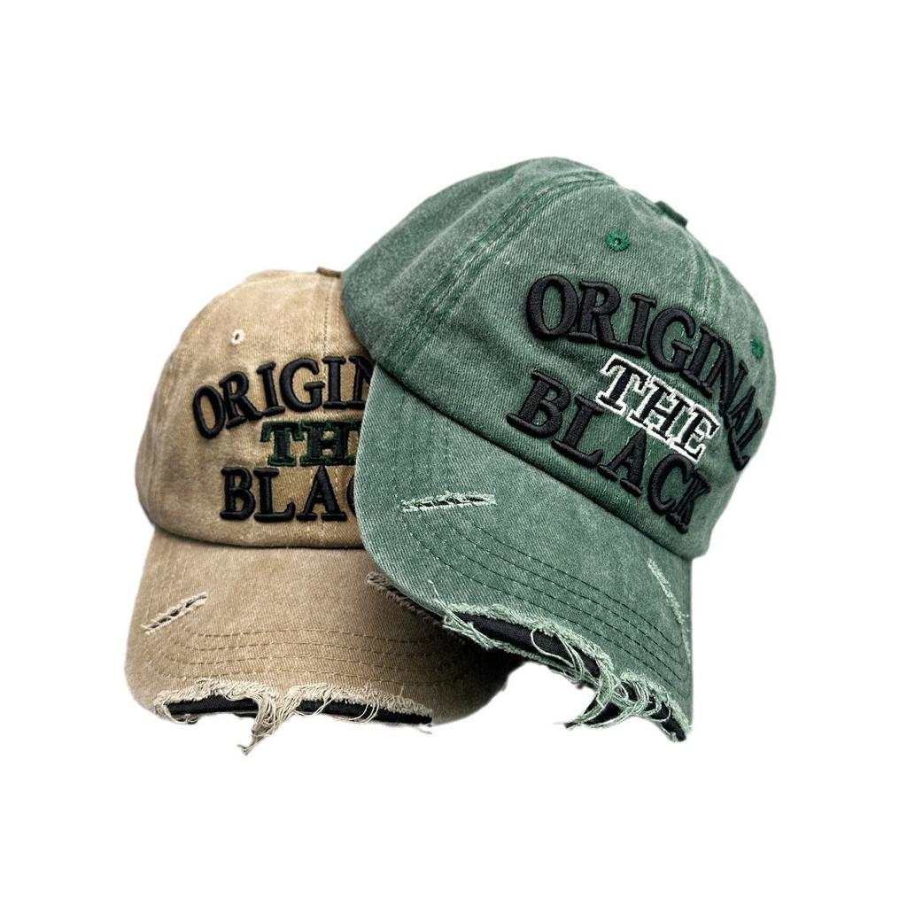 Ripped Embroidery Letter Baseball Cap Men'S And Women'S Shade Vintage Outdoor Street Cap