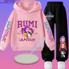 2026 New Children's Popular Anime Print Spring/Autumn Casual Hooded Sweatshirt + Sports Pants 2-Piece Set