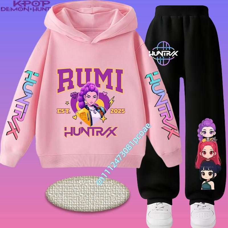 2026 New Children's Popular Anime Print Spring/Autumn Casual Hooded Sweatshirt + Sports Pants 2-Piece Set