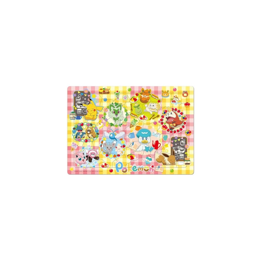 

Tenyo Child Puzzle Pokmon Snack Time 60 Pieces Antibacterial Coating Storage Cover for Ages 4-7