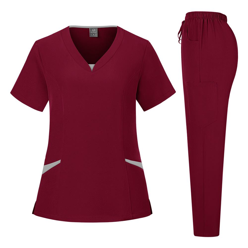 Nurse Uniform Scrub Suit for Operating Room: Breathable, Sweat-Absorbent Two-Piece Medical Workwear Set.