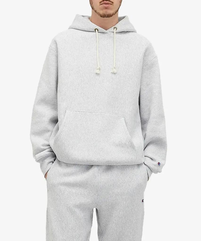Reverse Weave Loose Fit Fleece-Lined Hoodie Light Grey