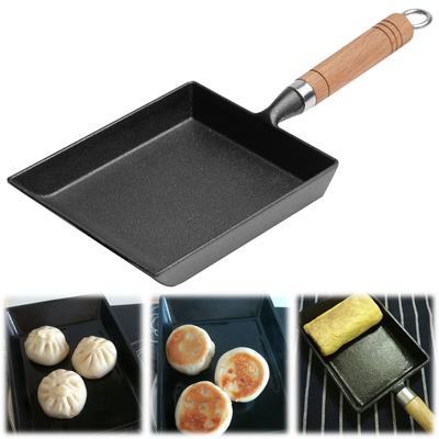 Patelnia żeliwna do smażenia jajek Nieprzywierająca Japońska patelnia do omletów Prostokątna Mini patelnia do smażenia jajek Pogrubiona patelnia do omletów Tamagoyaki