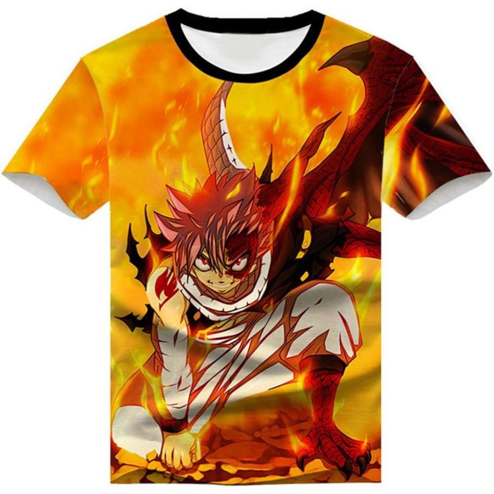 Anime Fairy Tail 3D Anime Printed T-Shirt Adult Cosplay Funny Short Sleeve Tee Tops Funny Quick Dry