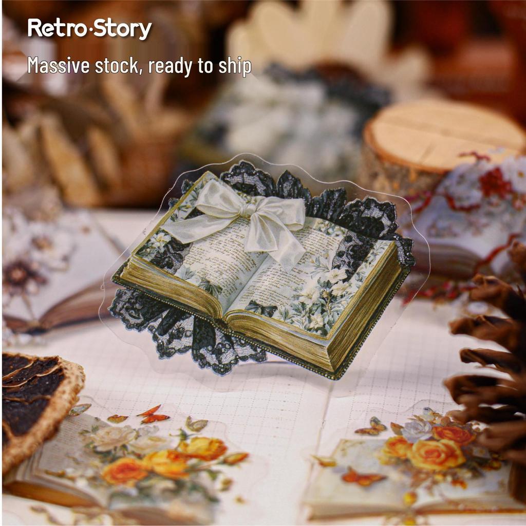 Retro Bookish Sticker Pack: Journal & Collage Decorations in 6 Styles