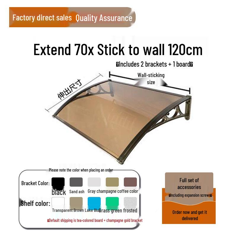 Aluminum Alloy Window Awning: Outdoor Polycarbonate Sunshade & Rain Shelter for Doorway or Balcony