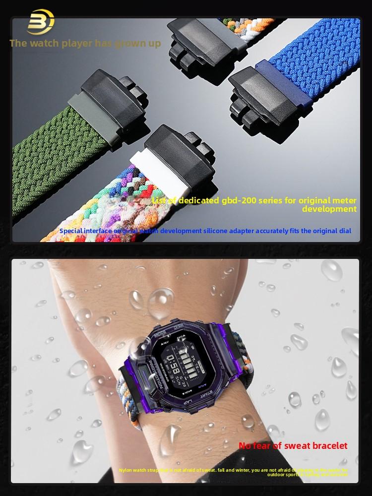 8 Colors Scalable Watchband Magnetic Metal Buckle For Casio G-shock 3506 GBD-200SM GBD-200 Cat Nylon Canvas Watch Strap Men Band