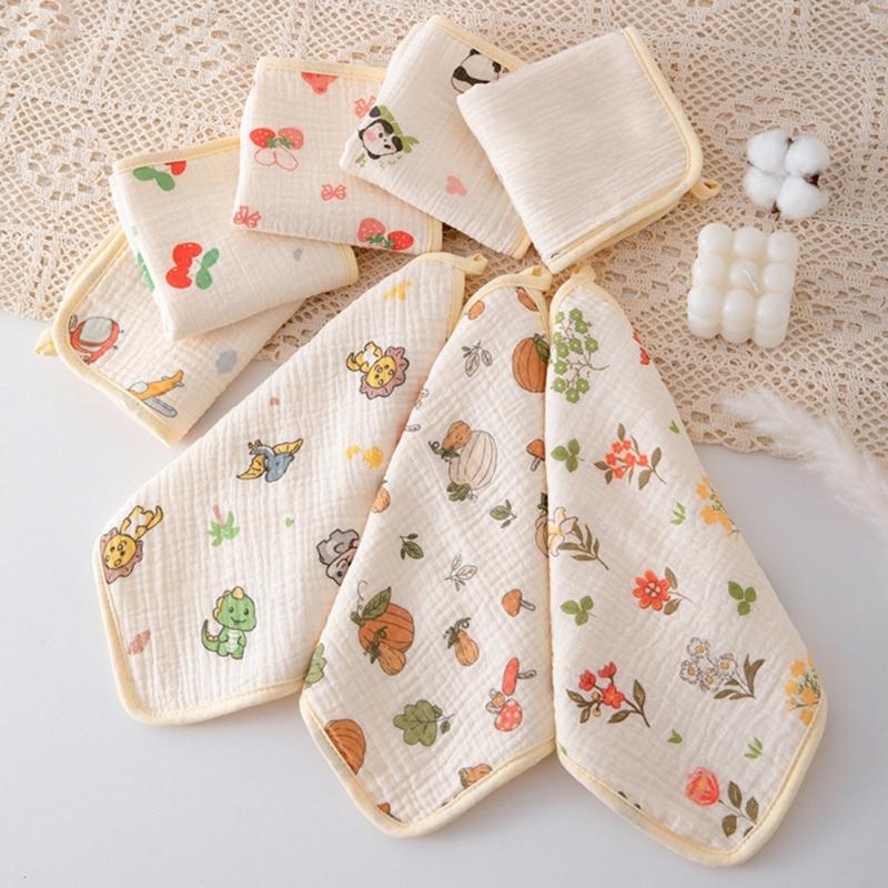 Cotton Washcloth Baby Square Face Towel for Delicate Skin Absorbent Newborns Bib Burping Cloth Hands Cleaning Towel