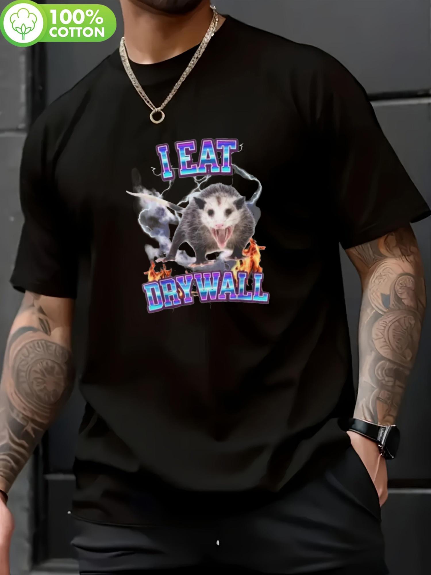I Eat Drywall Possum Graphic T-shirt - Breathable & Soft Cotton XL