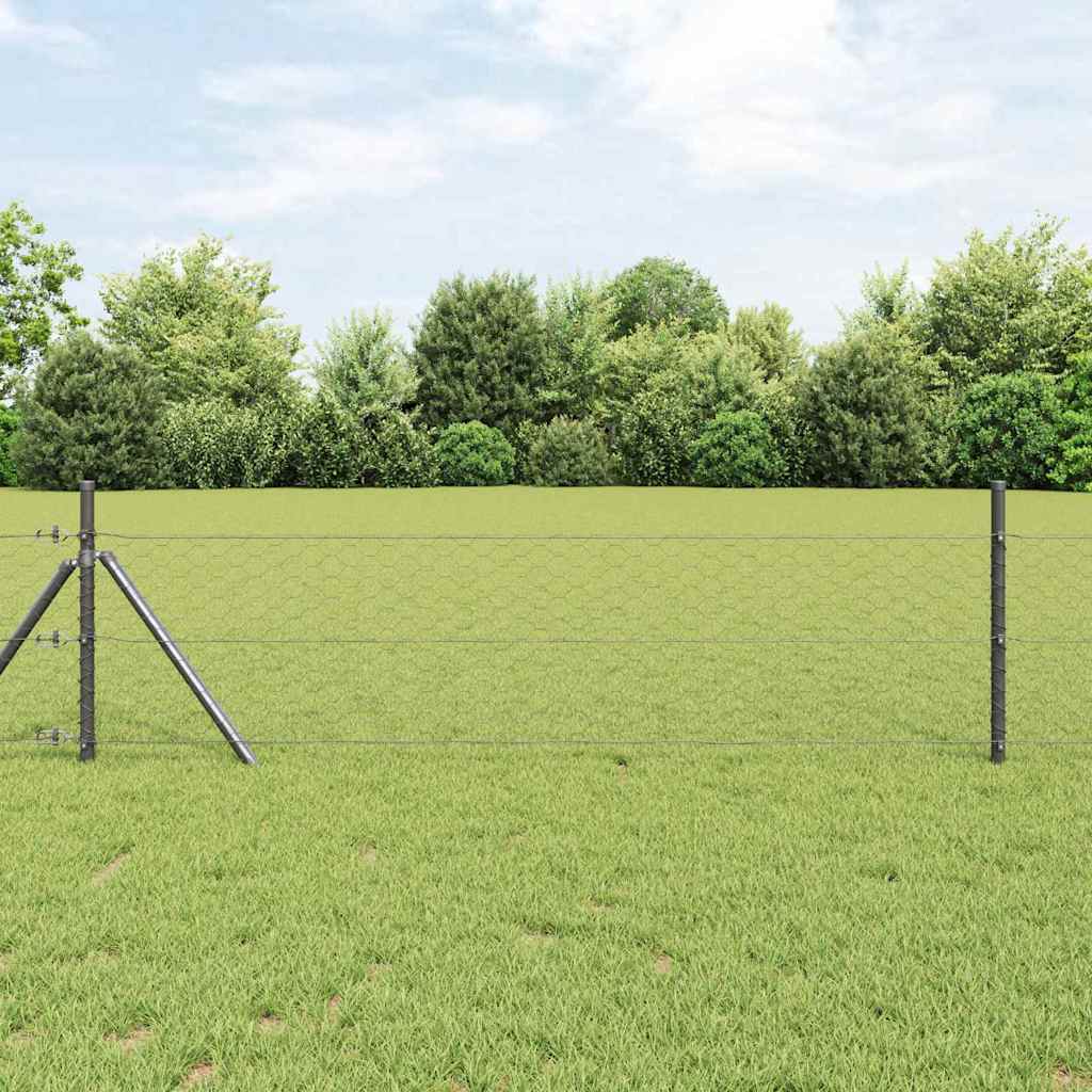 Hexagonal Fence Gray 1.6 X 10 M Steel