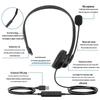 Single-Ear Wired USB Headset with Mic and Customizable Logo