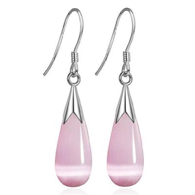 Dámské šperky z měsíčního kamene s opálovým háčkem Exquisite Pretty Drop Earrings