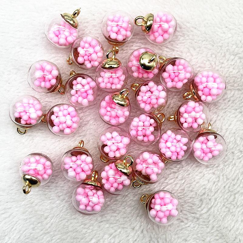 New 16mm Colorful Transparent Ball Glass Star/Round Charms Pendant Find Hair Accessories Jewelry Charms Earring