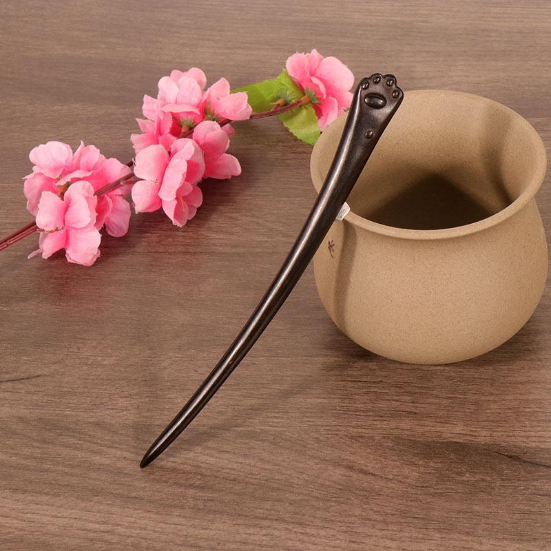 Retro Black Wood Bridal Hair Stick Handmade Fashion Simple Hair Pin for Women Wedding Anniversary Celebration