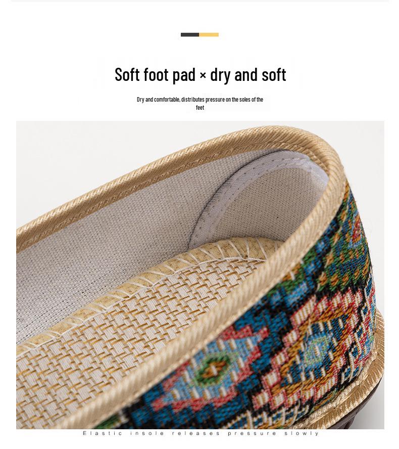 Women's Ethnic Style Summer Linen Shoes - Lightweight Casual Slip-Ons