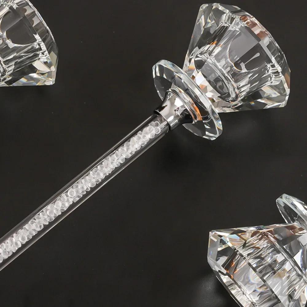 Clear Crystal Glass Candlestick Table Centerpiece Candle Holders for Wedding Party Living Room Decor