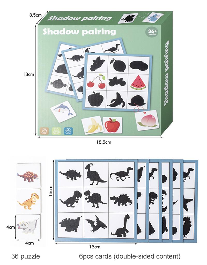 Non-Toxic Wooden Montessori Find Shape Toys Animal Fruit Shadow Pairing Shape Puzzle Logical Thinking Game Educational Toys For Children