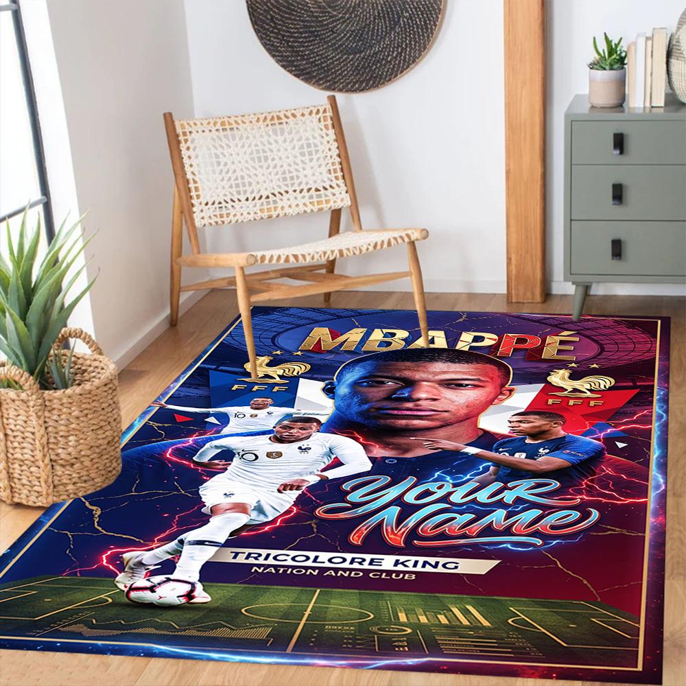Mbappe Personalized Name Floor Rug Office Rug Suitable For Dormitory Hallway Living Rooms Playrooms Antislip Rug Anime Office Decor