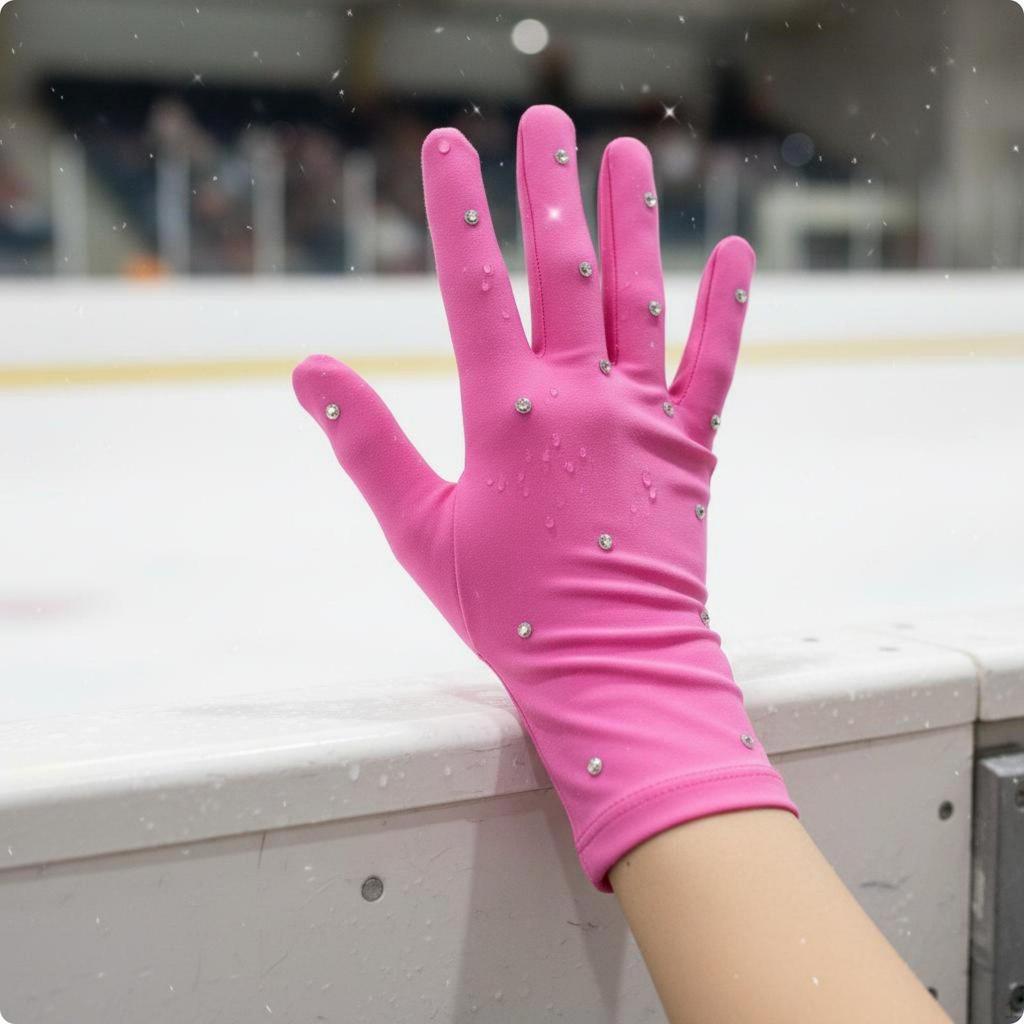 Thermal Figure Skating Gloves Comfortable Rhinestone Elegant Performance Gear for