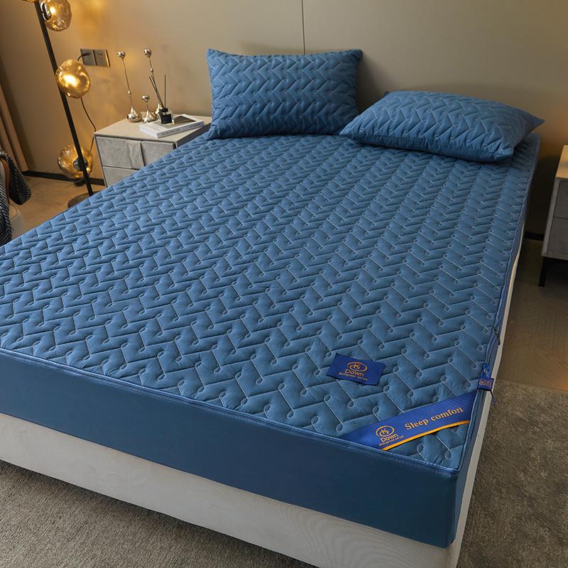 Blue Waterproof Mattress Cover Zipper Bed Covers Thicken Fitted Sheet All Inclusive Bedsheet Yatak örtüsü(Pillowcase Need Order)