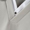 INCERUN Autumn Winter Men Patchwork Lapel Neck Long Sleeve Casual Texture Pullovers