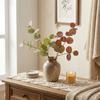 Plastic Fake Plants Background Flower Silk Eucalyptus Leaf Artificial Eucalyptus  Home Decoration