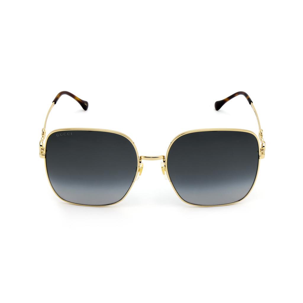 Gucci Horsebit Series Vintage Square Sunglasses Women sunglasses Gray GG0879S-001