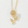 316L Stainless Steel Luxury Zircon Flower Pendant Necklace For Women Girl New Trend Clavicle Chain Jewelry Lady Gift