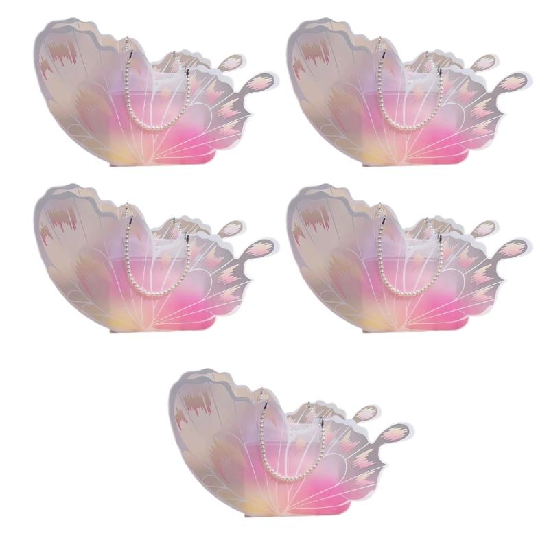 Set Of 5 Pink butterflycake Boxes Plastic Decorative Containers For functions