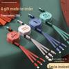 Logo-Printed Retractable 3-in-1 Charging Cable for Apple, Android, Type-C