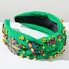 DIY Rhinestone Knot Hairband Creative Mardi Gras Hairband Crystal Beads Hair Band  for Women