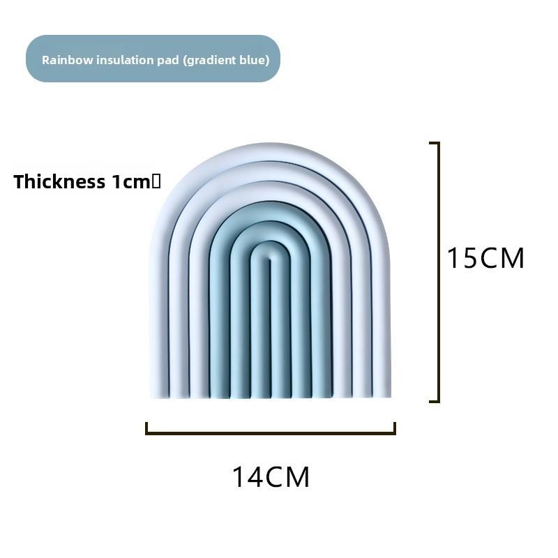 Home Use Rainbow Silicone Coaster Tpr Heat Resistant Nonslip Table Mat For Dining And Hot Dish Protection