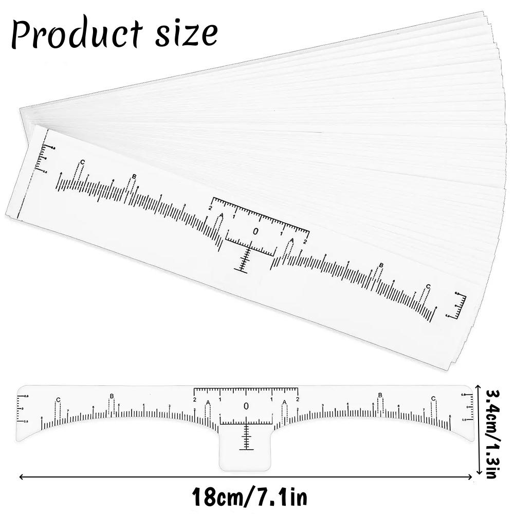 20-100pcs Eyebrow Ruler Stickers Disposable Adhesive Measurement Stencils for Microblading Tattoo Brow Makeup Tools Salon Use